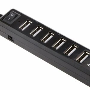 Hub USB Naceb NA-0120 - 7 Puertos - USB A - Negro - NA-0120