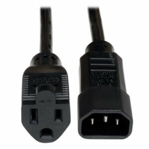 Cable de Alimentación Tripp Lite - Universal - 30.48Cm - NEMA 5-15R a C14 - 10a - 18 AWG - P002-001-10A