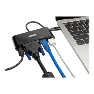 Adaptador Multipuerto Tripp Lite - USB-C / DVI / USB-A / Gigabit - Negro - U444-06N-DGUB-C